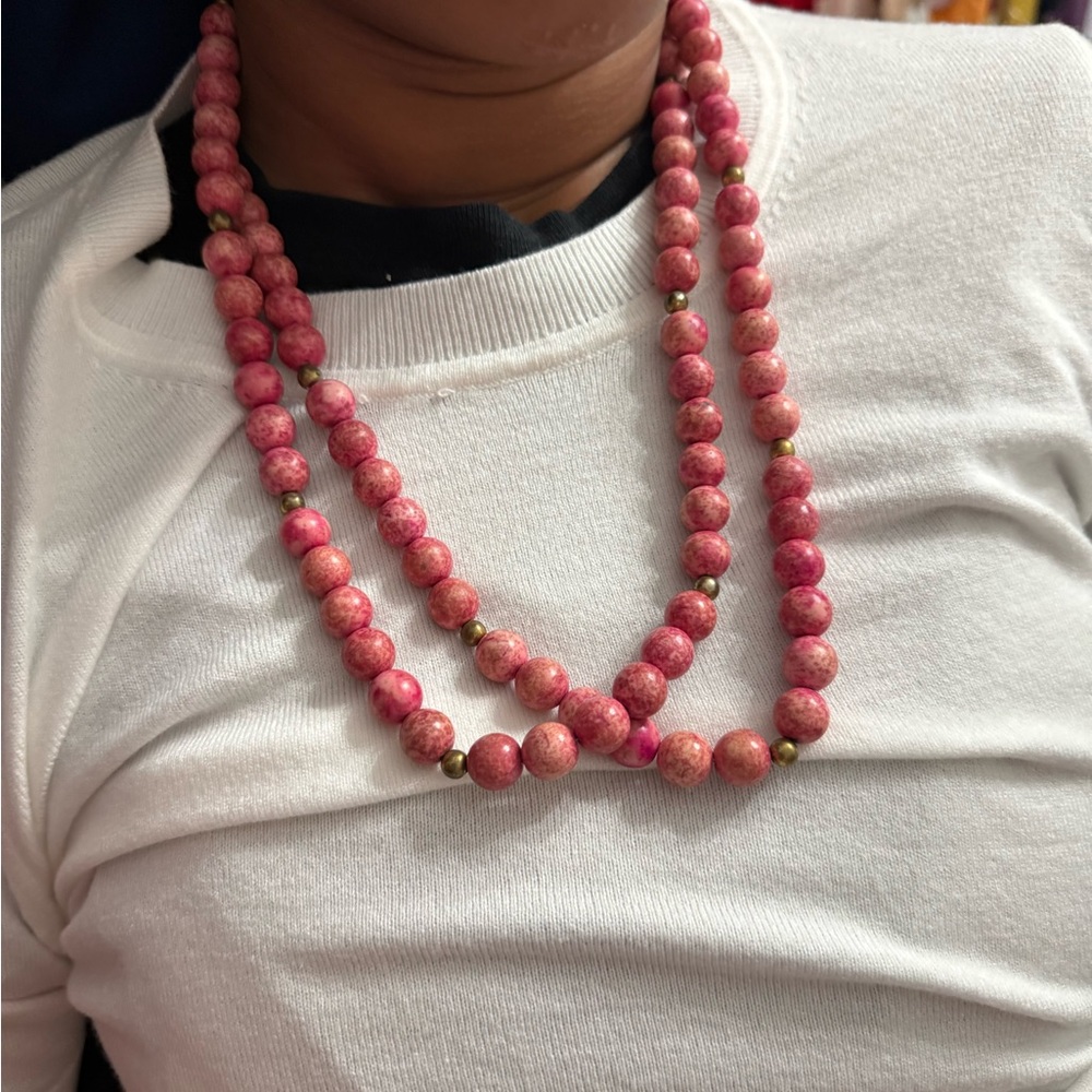 Elegant Pink Beaded Necklace